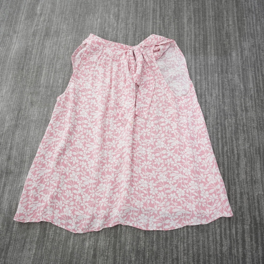 Brooks‎ Brothers Top Women Red Fleece Pink Floral Sleeveless Size 8